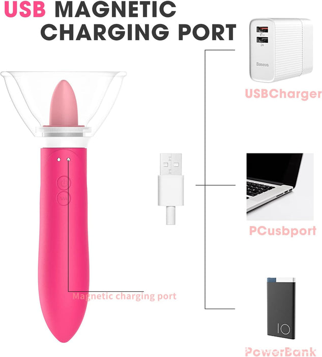 Vibrator for women with 3in1 stimulation: clitoral suction, tongue vibration, 10 modes