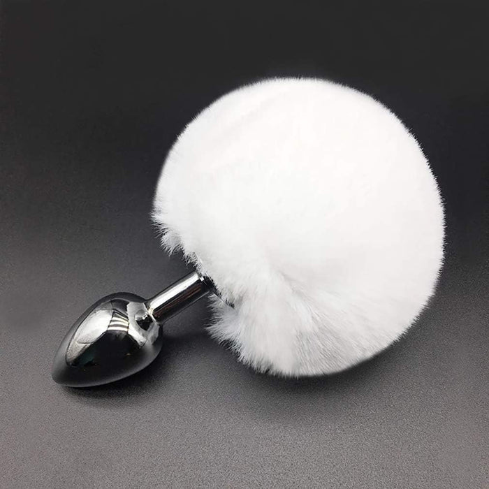 Unique Rabbit Tail Anal Plug Made of Stainless Steel with Cute Fur