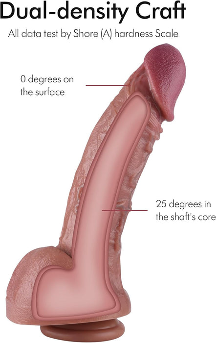 Gigantic realistic dildo with strong suction cup, 32 cm long