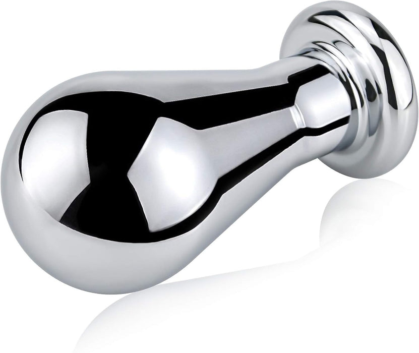 Large Stainless Steel Anal Plug with Light Bulb Design, Medium Size