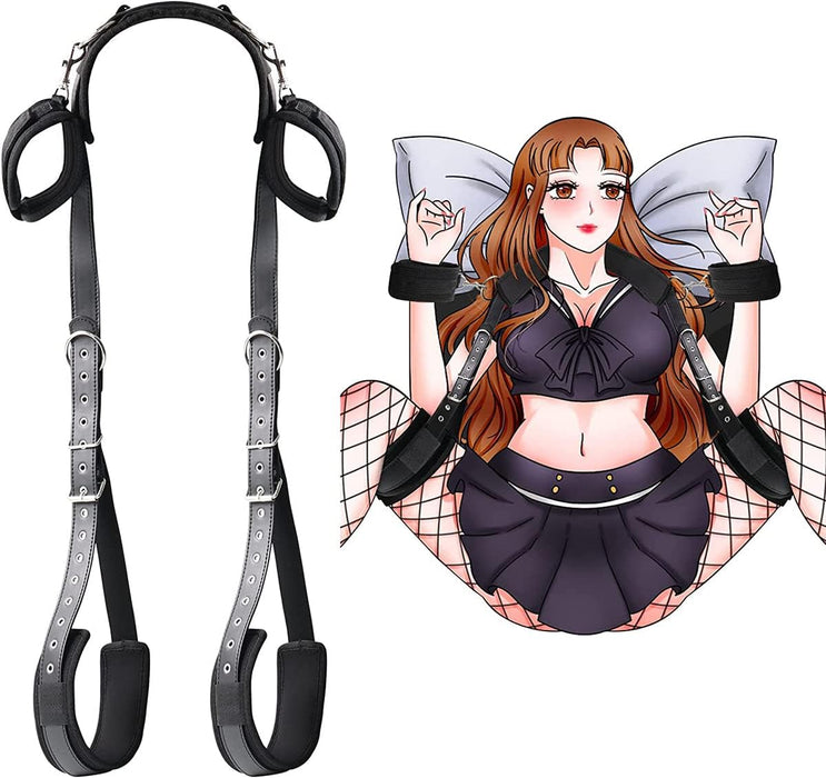 Bondage komplektas su rankogaliais ir kulkšnių antrankiais – poroms ir pradedantiesiems