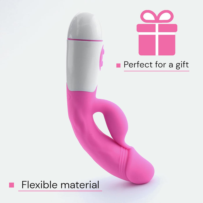 Rabbit Vibratorius su klitorės ir G-taško stimuliacija, 19 cm ilgio, rožinis