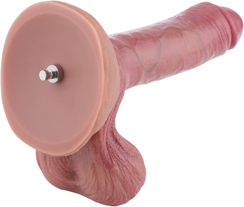 Ultra realistic dual density silicone dildo with balls and KlicLok system