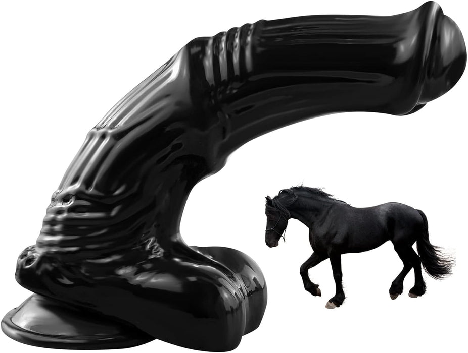 Realistic 21 cm horse-shaped dildo with strong suction cup for intimate pleasure