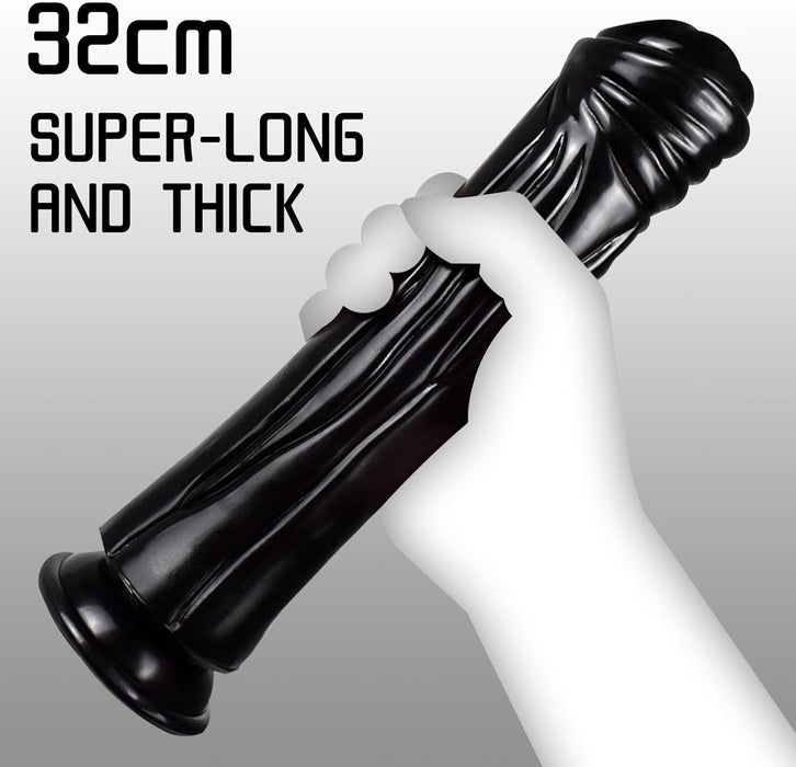 Extra thick black silicone dildo – extremely strong and safe