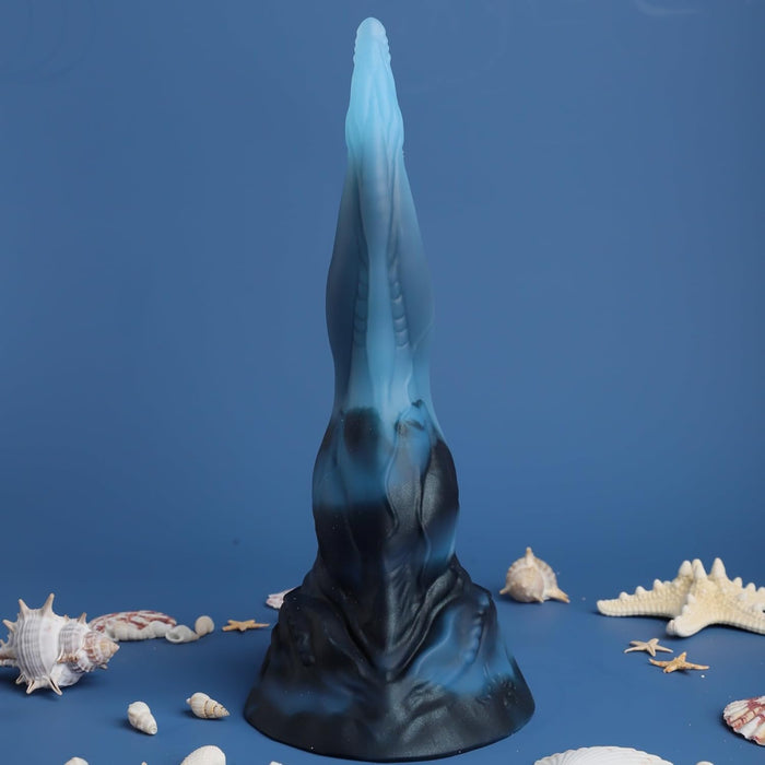 Luminescent 20.5 cm tentacle-shaped dildo for deep C and G-spot stimulation with a strong attachment base