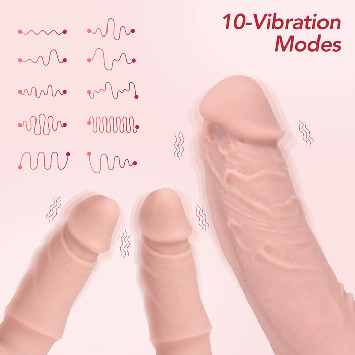 Adjustable and Vibrating Strap-on Sex Toy with 3 Silicone Files