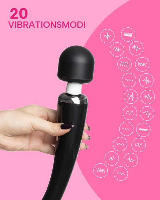 Powerful Massaging Vibrator for Women with 20 Programs and Flexible Neck