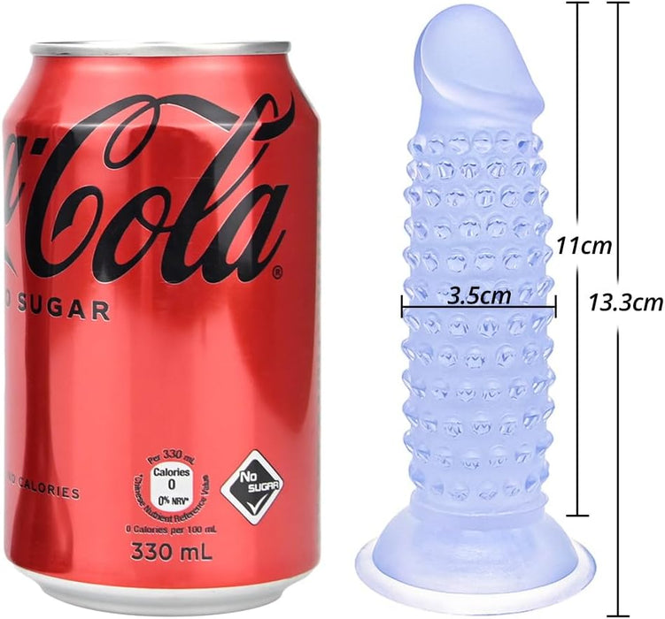 Flexible wavy 13.3 cm PVC dildo with strong attachment base