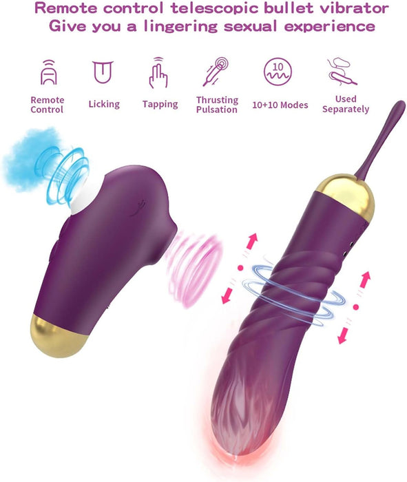 Climax-stimulating G-spot vibrator with 10 suction and 10 throbbing modes and remote control