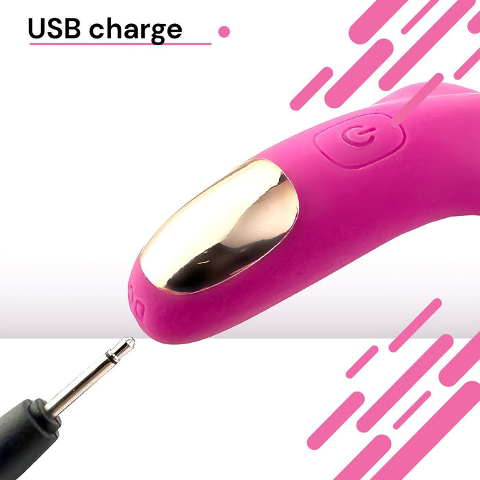 Diskretiškas silikoninis poroms skirtas vibratorius su 20 režimų ir USB įkrovimu