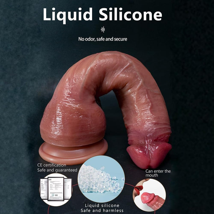 Rankų darbo realistiškas silikoninis dildo su stipria prisitvirtinimo galimybe