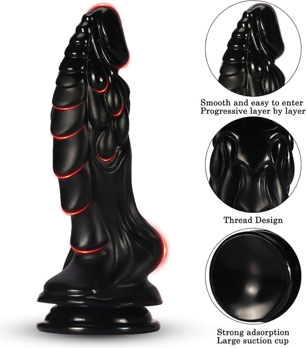 Large realistic dragon dildo with strong grip base and texture