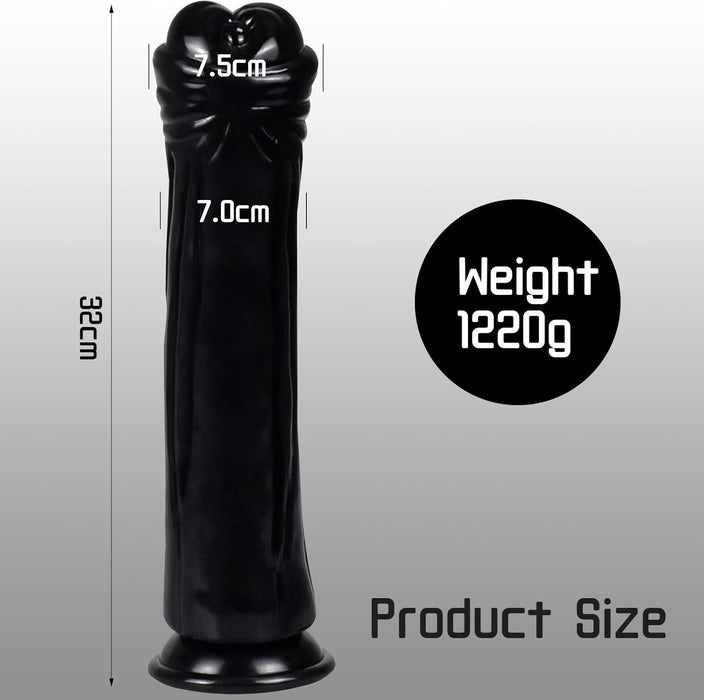 Extra thick black silicone dildo – extremely strong and safe