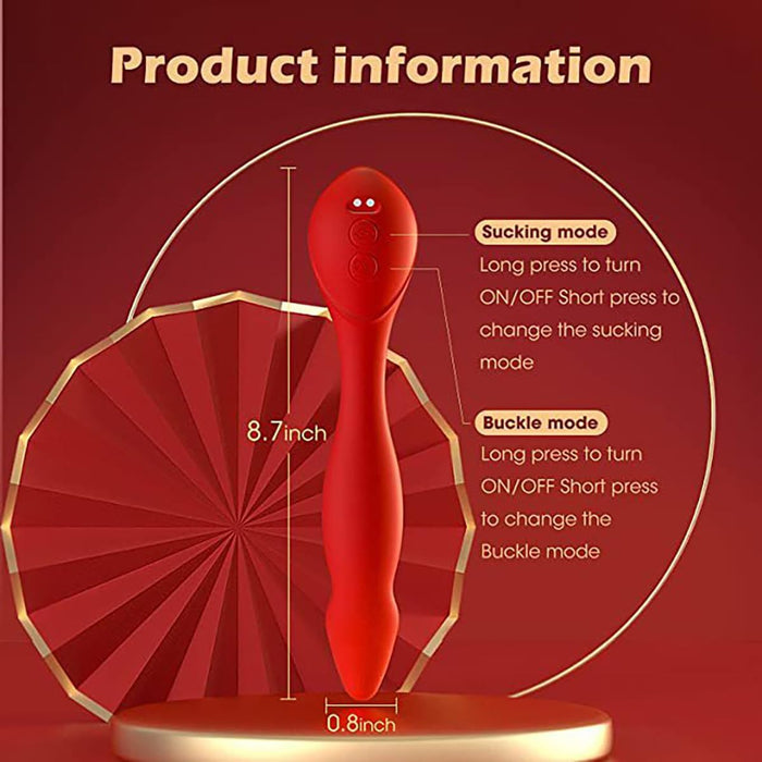 2in1 Silikon Massagestab mit 10 Vibrations- und 3 Saugmodi für Sie