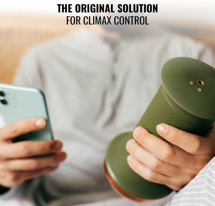 Natūrali technologinė ejakuliacijos kontrolės priemonė su vibracija ir temperatūra