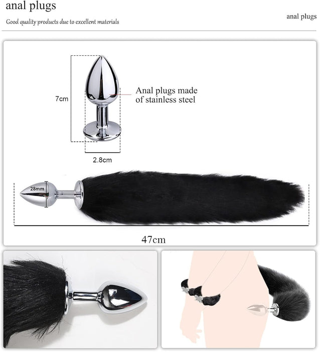 6-piece Cosplay set with tail, handcuffs and eye mask for couples