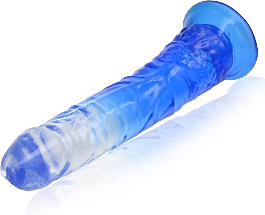 TPE Dildo Plug with G-spot Stimulation and Strong Suction Head, Clear