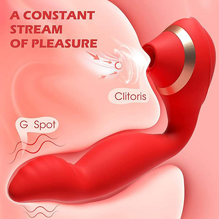 2in1 Silikon Massagestab mit 10 Vibrations- und 3 Saugmodi für Sie