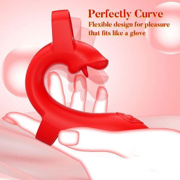 Masažuoklis pirštams su liežuvio funkcija – 10 vibracijos režimų, atsparus vandeniui