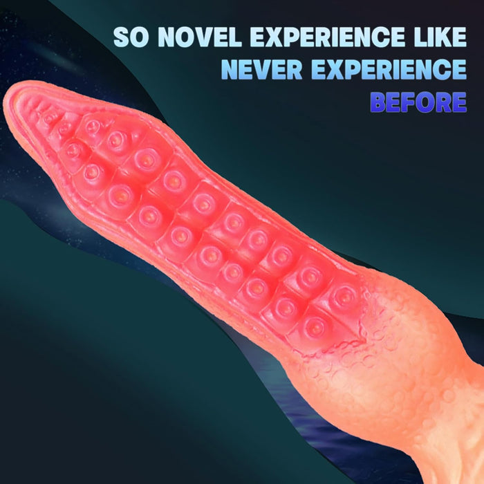 Octopus Monster Dildo su gyvūninio silikono tekstūra ir stipria prisitvirtinimo baze