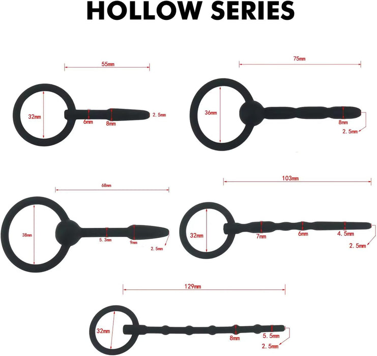 8 Piece Silicone Dilator Set with Penis Ring and Urethral Stimulation