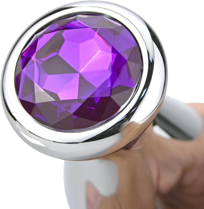 Large Stainless Steel Anal Plug with Light Bulb Design, Medium Size