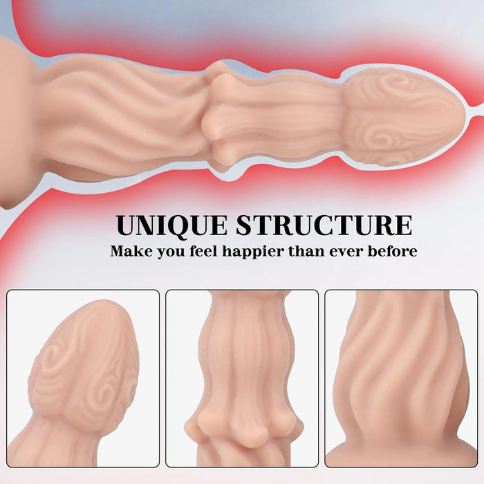 Unique silicone dildo with strong suction cup and jellyfish-shaped head