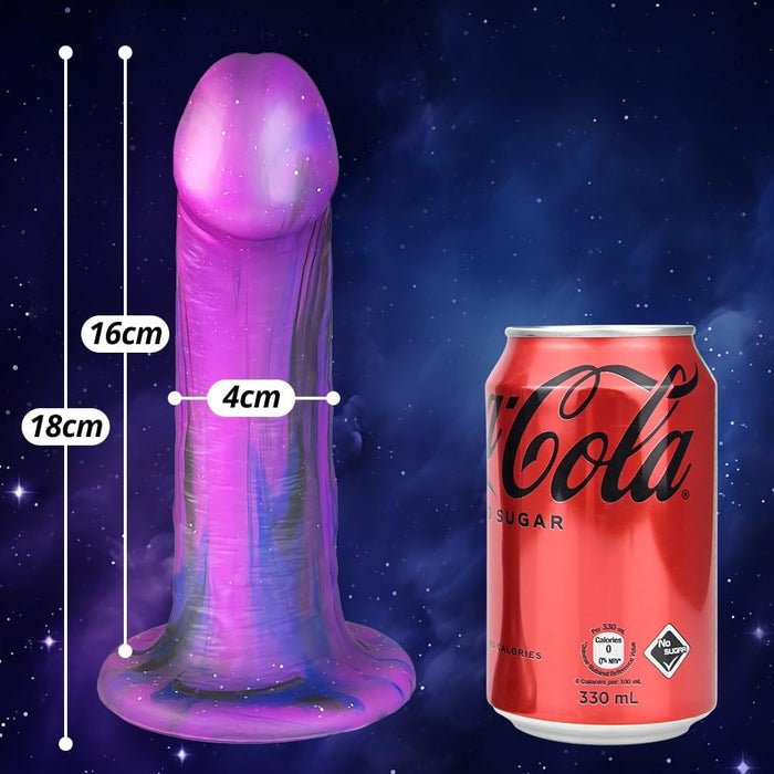 Flexible soft silicone dildo with realistic design and strong attachment base