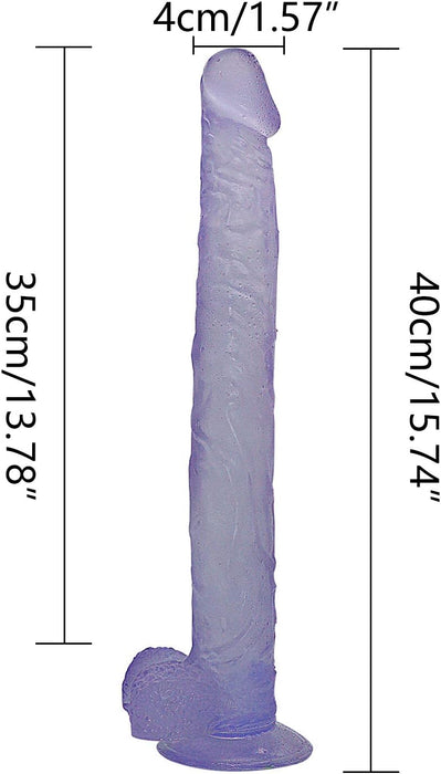 Ilgas ir Realistinis Dildo su Stipria Prisiurbimo Bazė, 40 cm