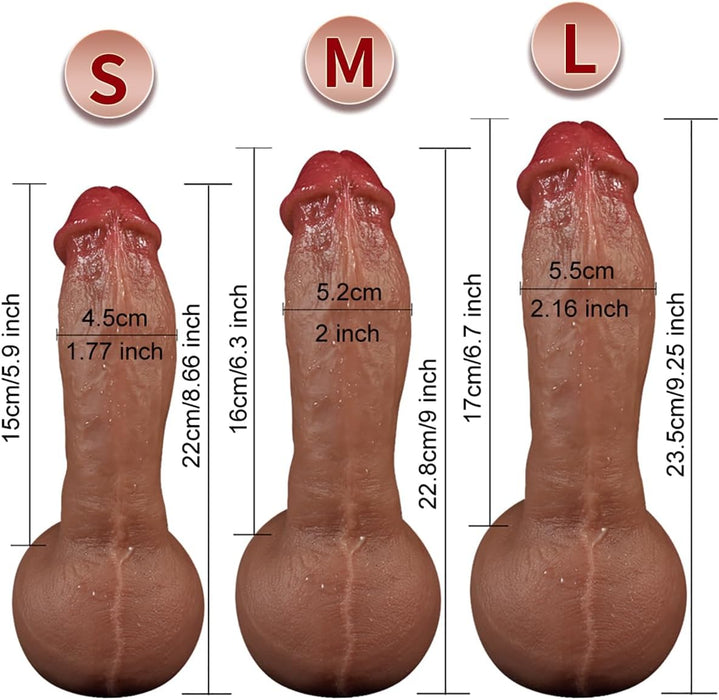 XXL Realistiškas skysčiu užpildytas silikoninis dildo su stipria prisisiurbimo baze