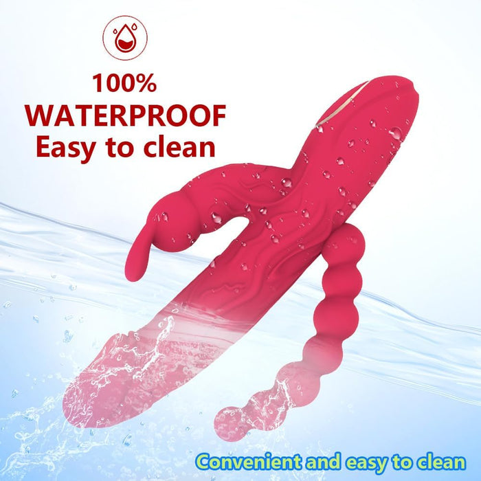 3-in-1 Rabbit Vibrator su 10 vibracijos režimais ir kompaktišku dizainu moterims