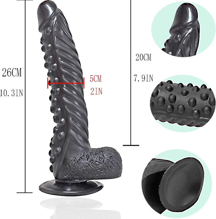 Realistic 27 cm dildo with strong suction cup attachment line