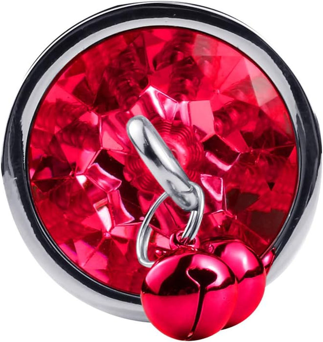 3-piece metal anal plug set with chain and bells