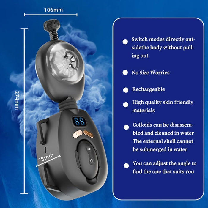 Electric Masturbator With Strap On And 9 Frequency Vibration For Men