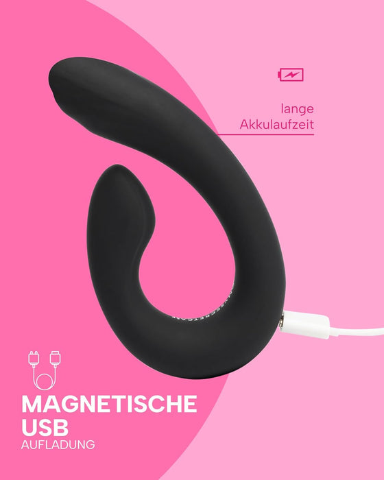 Diskretiškas Klitorio ir Vaginos Vibratorius su Stipria Prisisaite Pora malonumui