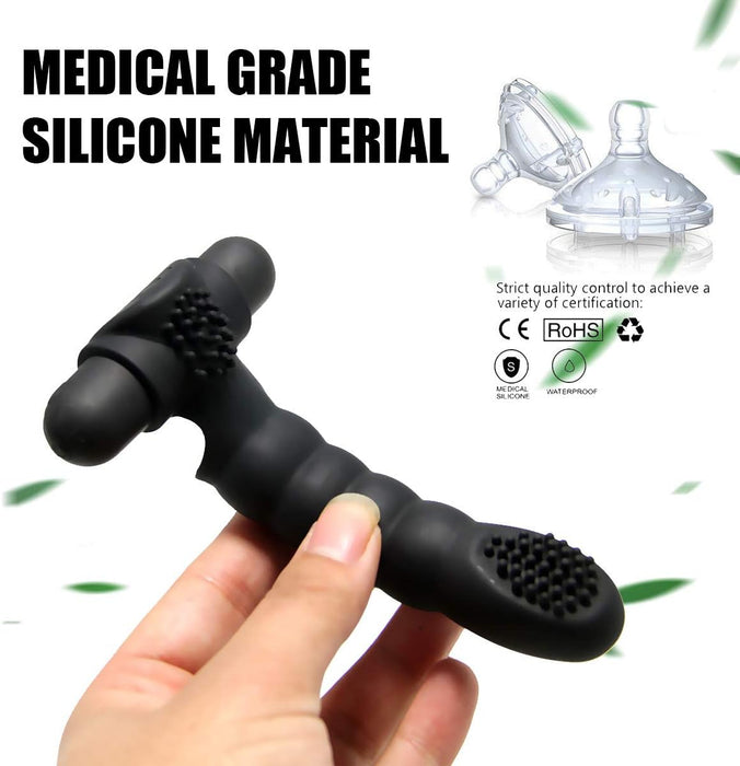 Silicone erotic finger vibrator with G-spot and clitoral stimulation