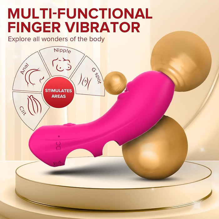 Fingervibratoris poroms su 10 vibracijos režimų, tiksli stimulacija moterims