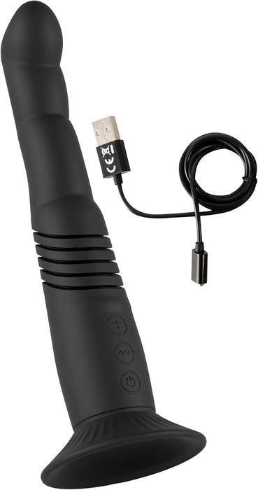 Couples Choice: Stimulating G and P spot vibrator with powerful suction cup, black