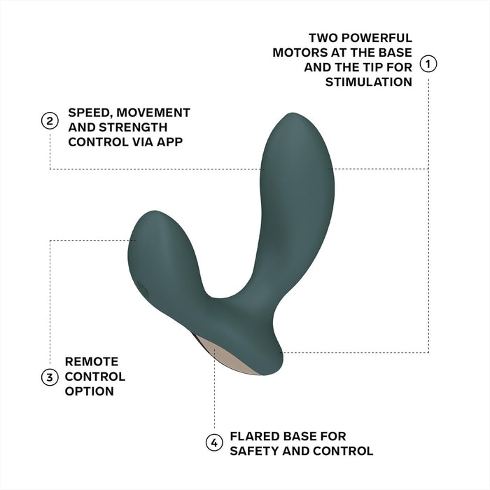 HUGO 2 Prostate Vibrator with Bluetooth and 10 Pleasure Modes, Green