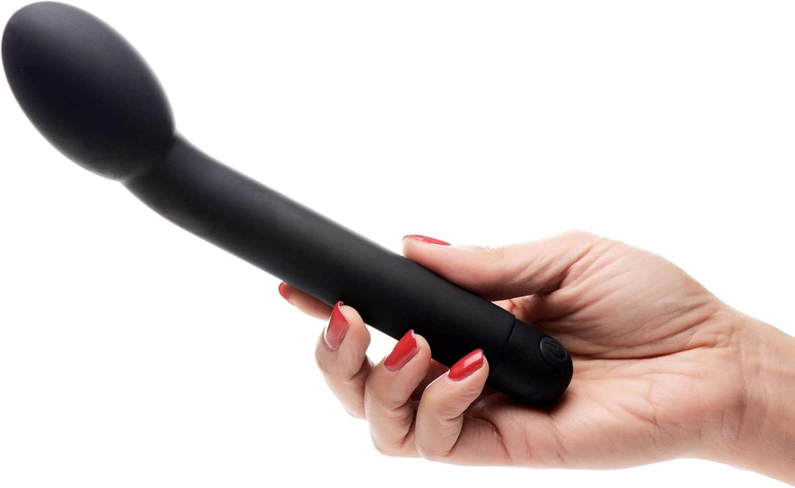 Black 6-inch vibrator with rounded tip for G-spot stimulation