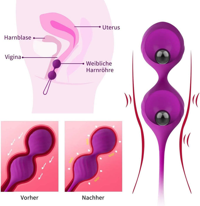 Minkšti medicininio silikono treniruočių kamuoliukai moterims – 3 vnt. rinkinys efektyviam dubens dugno treniravimui