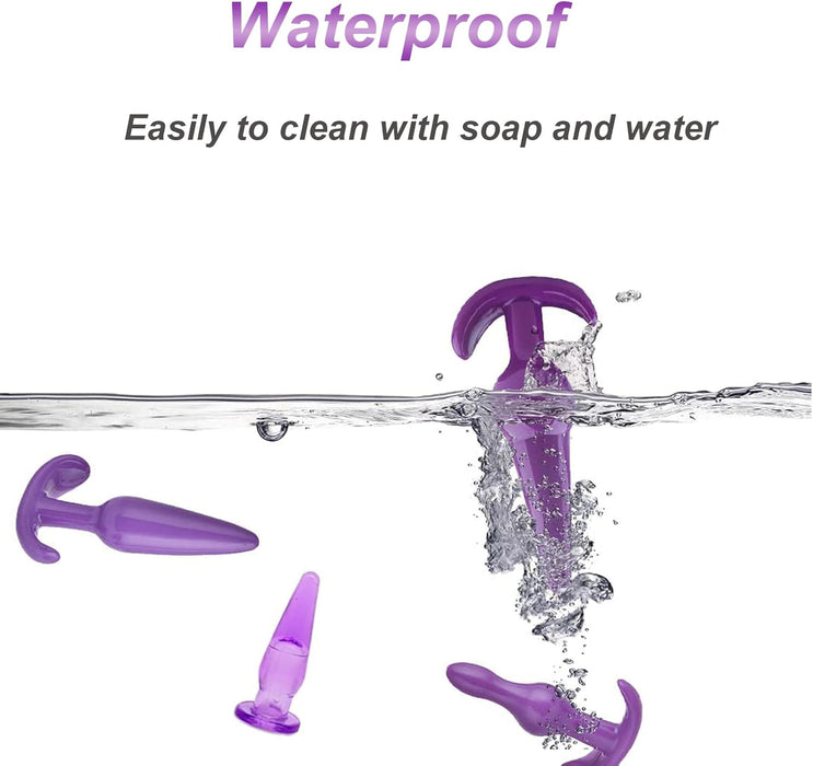 Four-piece silicone anal plug set: small, medium, large