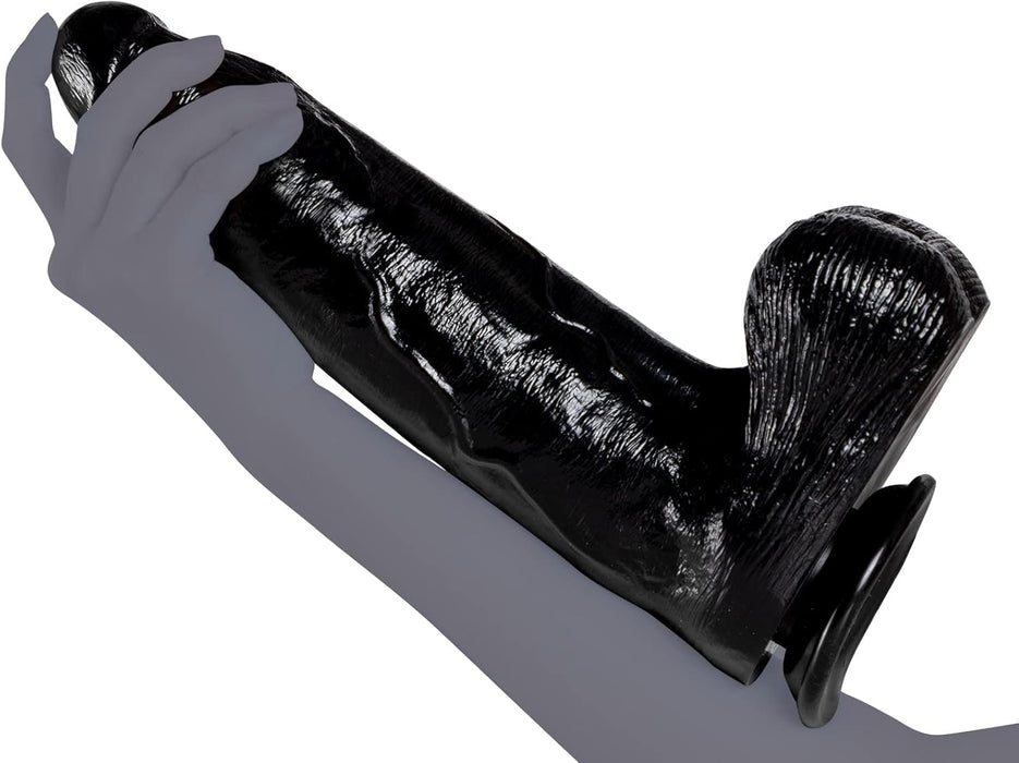 33 cm XXL black dildo with strong suction cup, large size