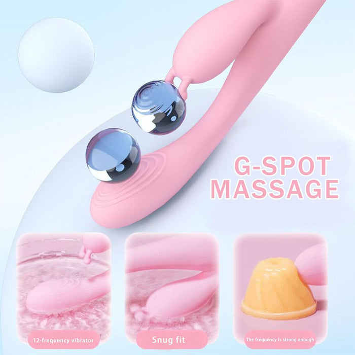 Dual-motor female vibrator with 12 modes and 42° heating