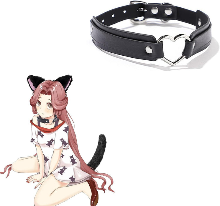 Steel Anal Plug with Fox Tail and SM Accessory Set for Couples