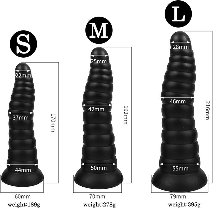Realistic black dildo with strong screw-on cushion - various sizes