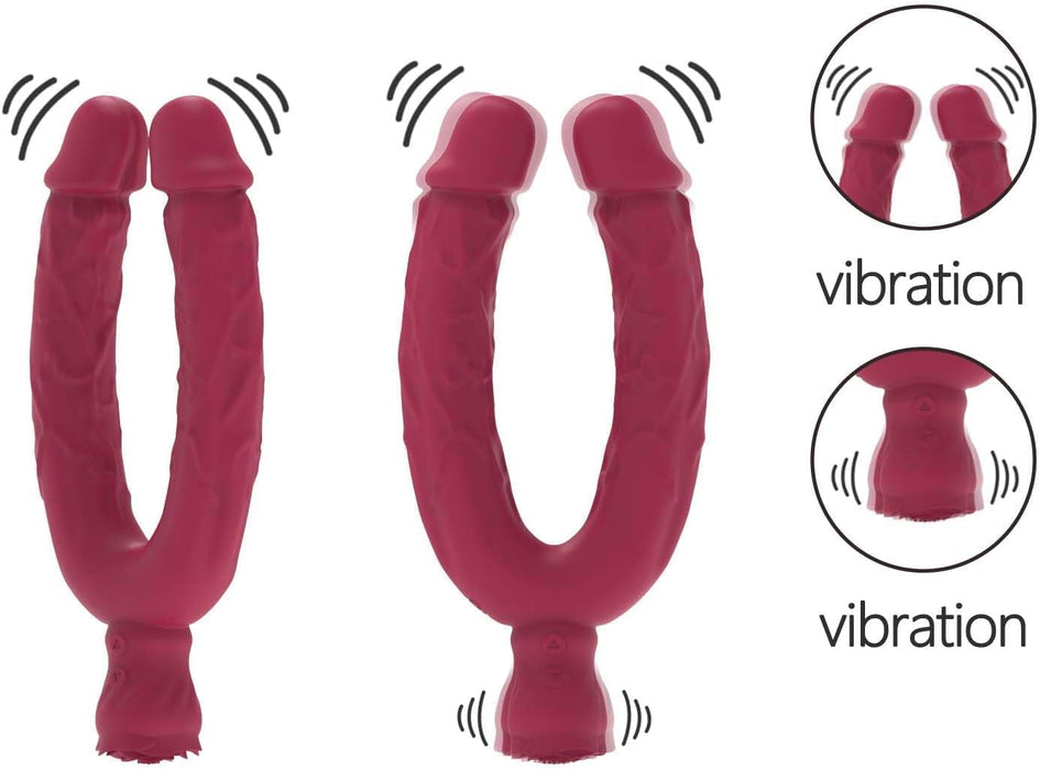 U formos dvigubas vibratorius su 10 vibracijos režimų moterims ir poroms