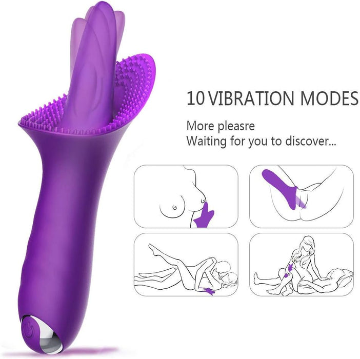 Clitoral stimulator with tongue – 10 vibration modes and waterproof