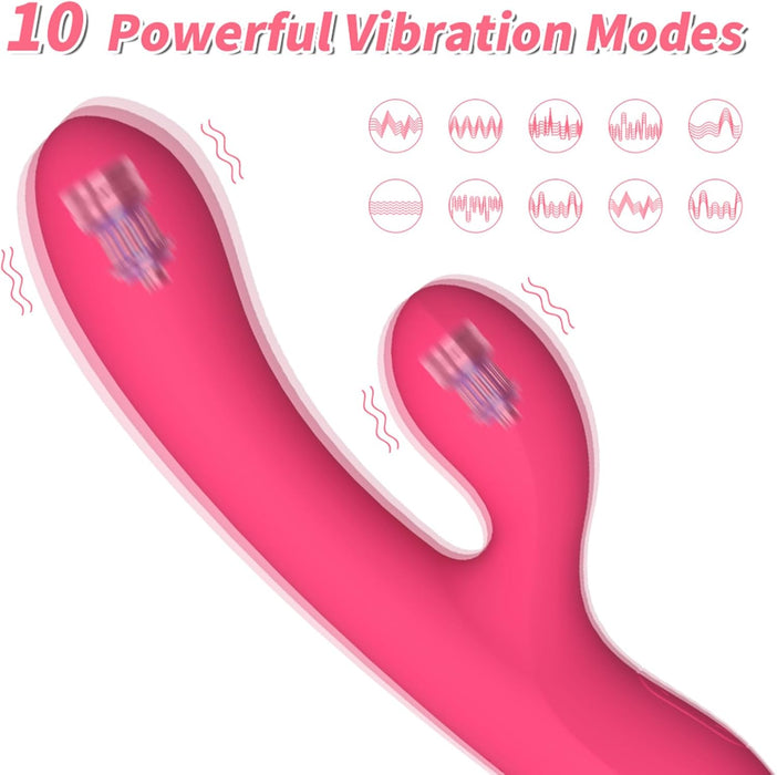 2in1 G taško vibratoriaus dildo su 10 impulsinių režimų ir analine stimuliacija